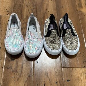 Cat & Jack Toddler Sequin Slip-On Sneakers - Two pairs